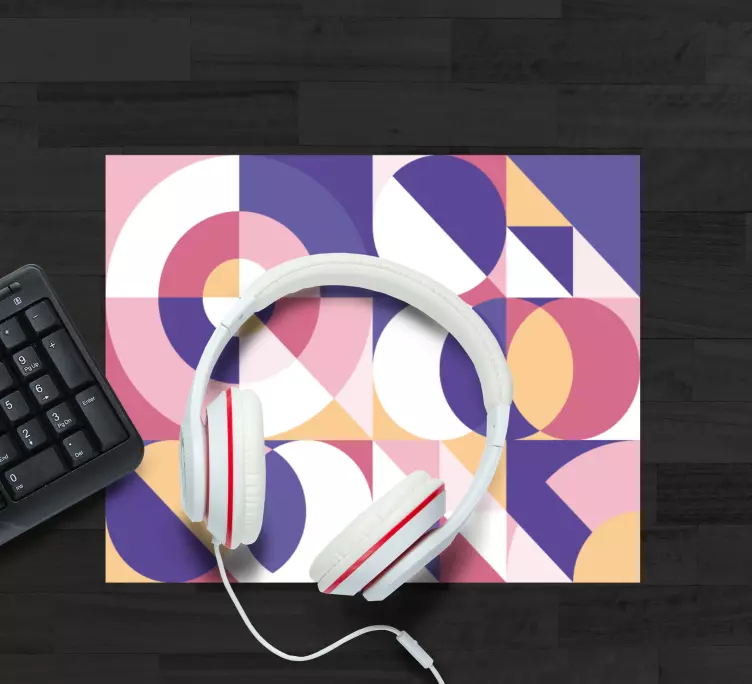 Mouse pad com texturas e padrões blocos de cores geométricos - TenStickers