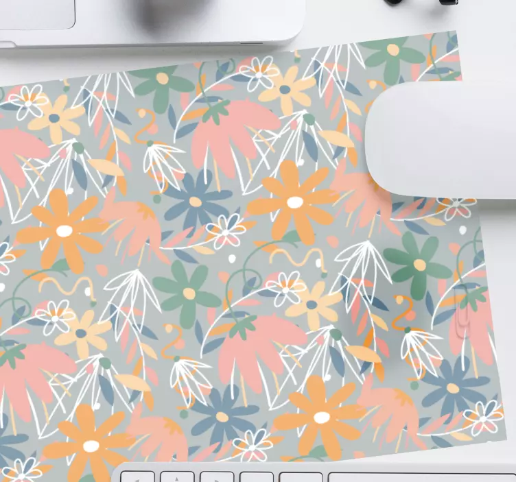 Mouse pad com texturas e padrões botânicos florais - TenStickers