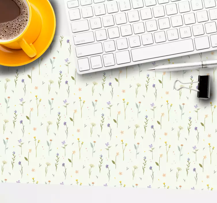 Mouse pad com texturas e padrões com acento floral - TenStickers