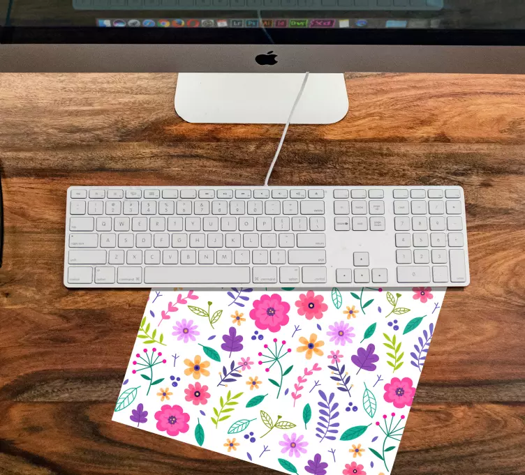 Mouse pad com texturas e padrões composição floral - TenStickers