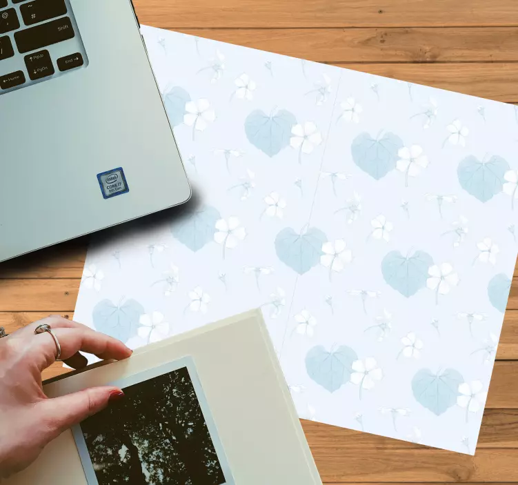 Mouse pad com texturas e padrões coração floral - TenStickers