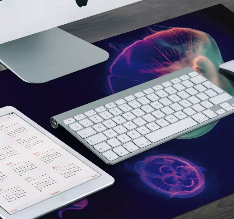 Mouse pad com texturas e padrões de água-viva colorida - TenStickers