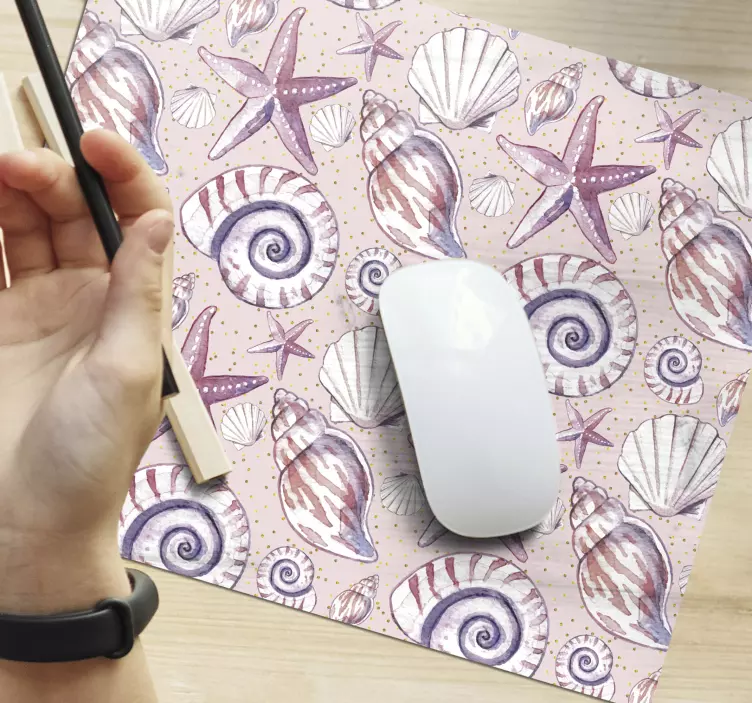 Mouse pad com texturas e padrões de conchas e estrelas - TenStickers
