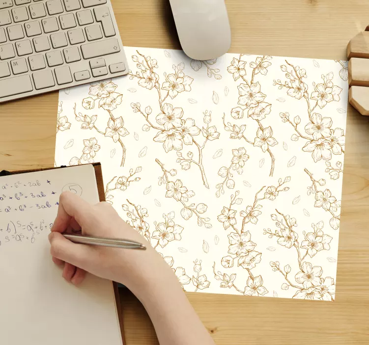 Mouse pad com texturas e padrões de desenho floral - TenStickers