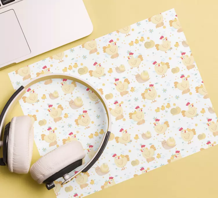 Mouse pad com texturas e padrões de galinha divertida - TenStickers