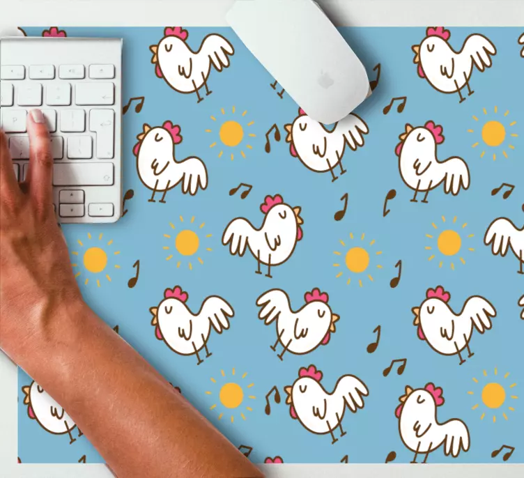 Mouse pad com texturas e padrões de galinhas brincalhonas - TenStickers