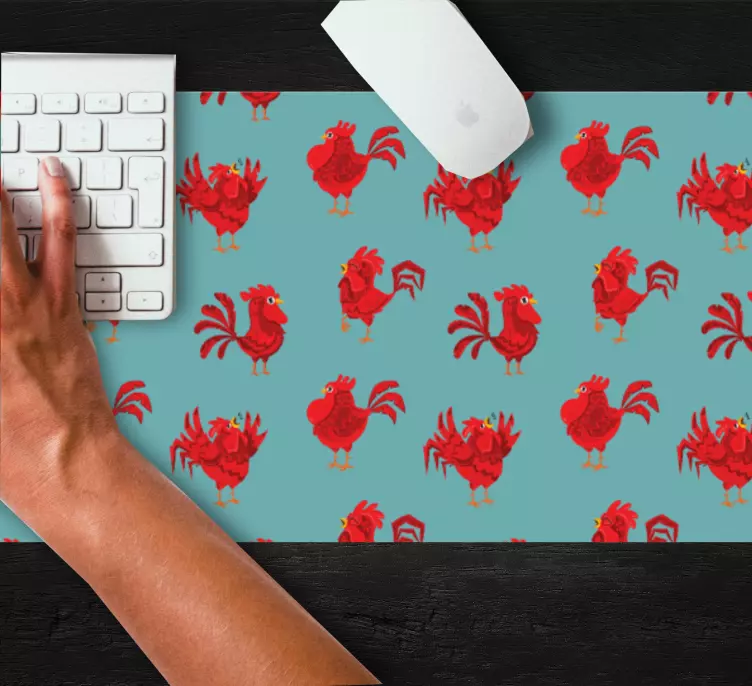 Mouse pad com texturas e padrões de galo charmoso - TenStickers