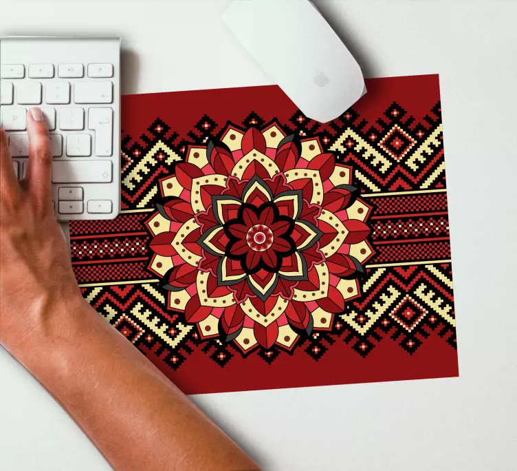 Mouse pad com texturas e padrões de mandala intrincada - TenStickers