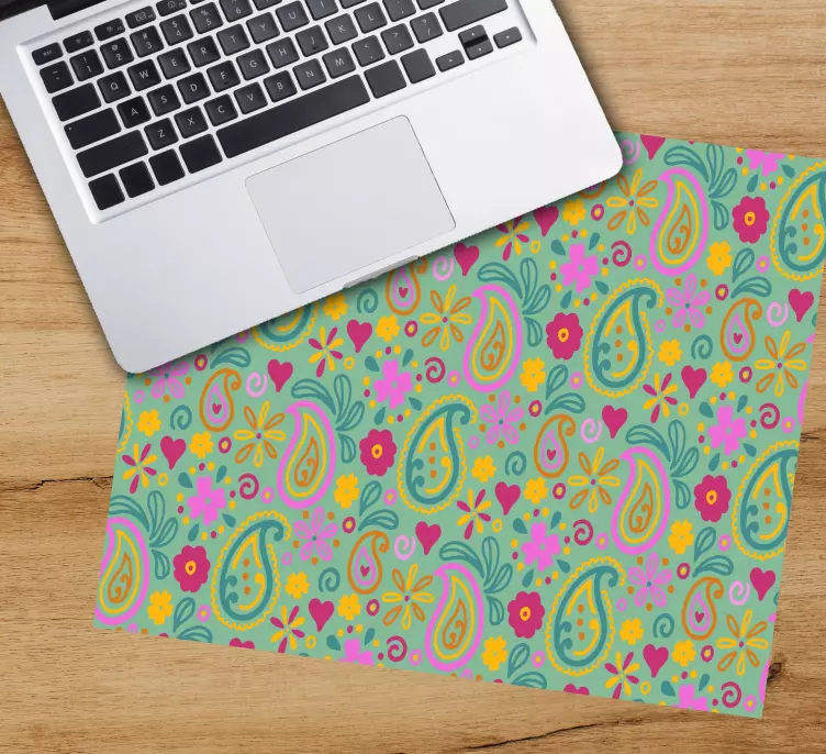 Mouse pad com texturas e padrões de paisley floral colorido - TenStickers