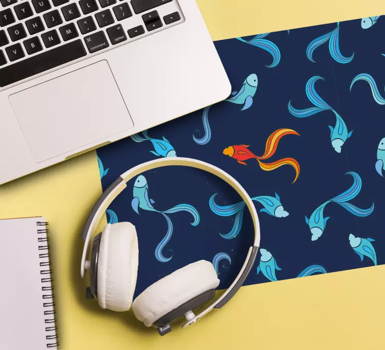 Mouse pad com texturas e padrões de peixes coloridos - TenStickers