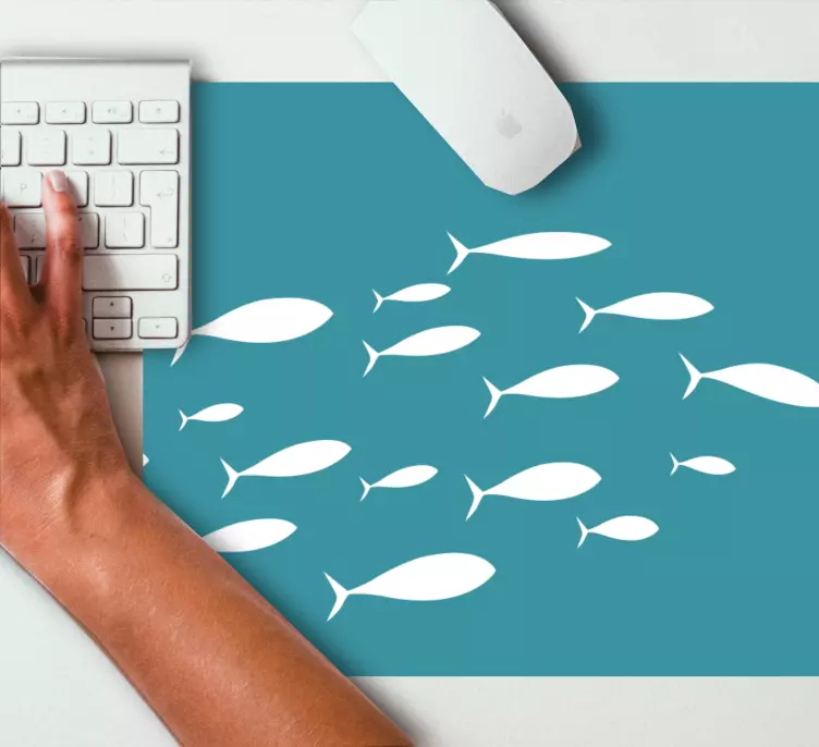 Mouse pad com texturas e padrões de peixes nadando - TenStickers
