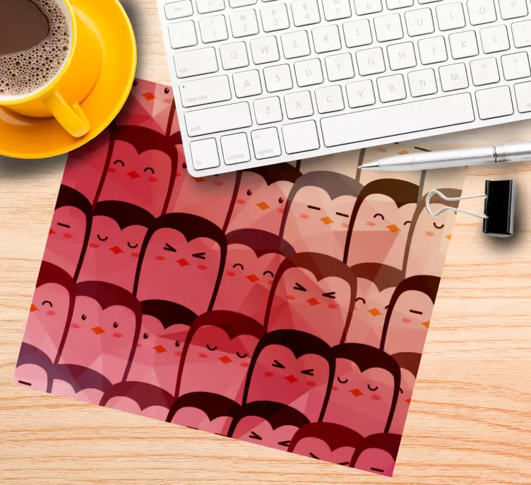 Mouse pad com texturas e padrões de pinguins divertidos - TenStickers