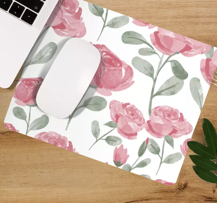 Mouse pad com texturas e padrões de rosas florais - TenStickers