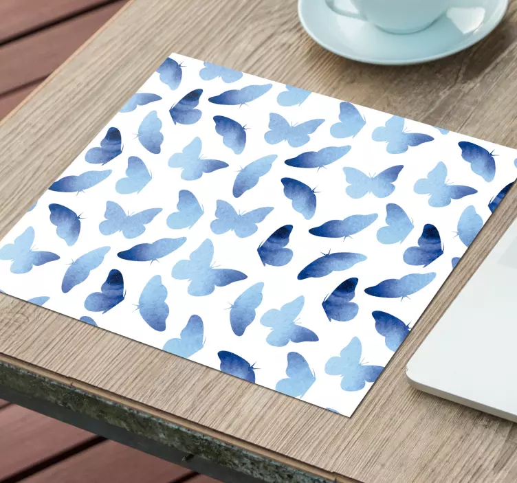 Mouse pad com texturas e padrões de silhuetas de borboletas - TenStickers