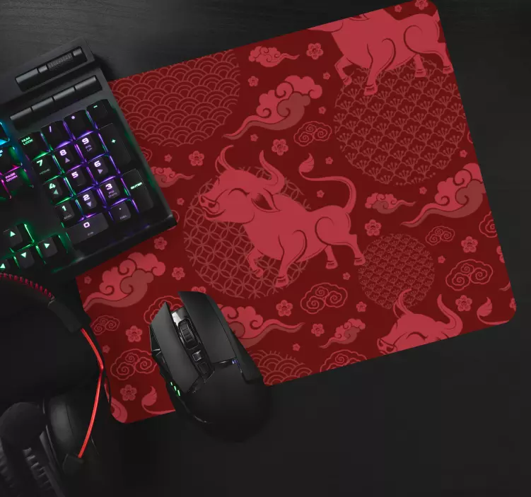 Mouse pad com texturas e padrões de touro brincalhão - TenStickers