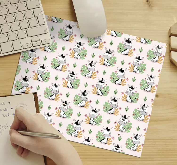Mouse pad com texturas e padrões de zebra divertida - TenStickers
