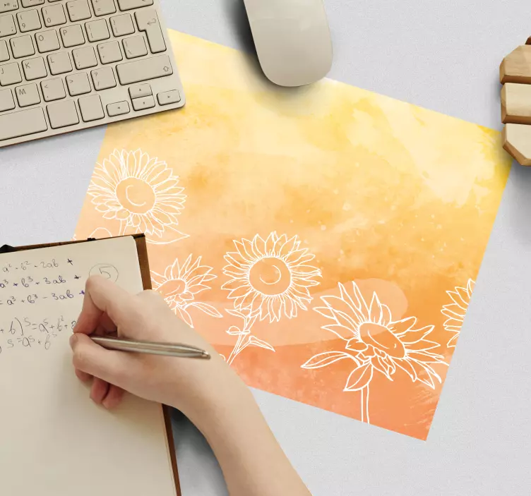 Mouse pad com texturas e padrões design abstrato de girassol - TenStickers