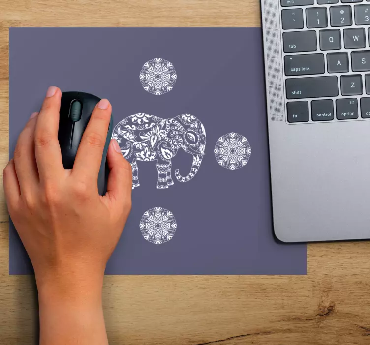 Mouse pad com texturas e padrões elefante ornado - TenStickers