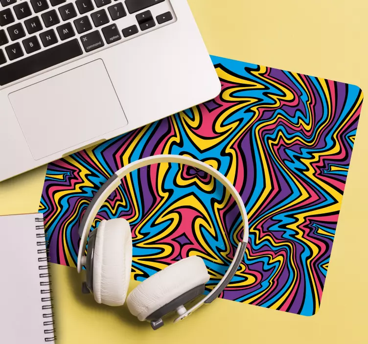 Mouse pad com texturas e padrões em espiral colorida - TenStickers