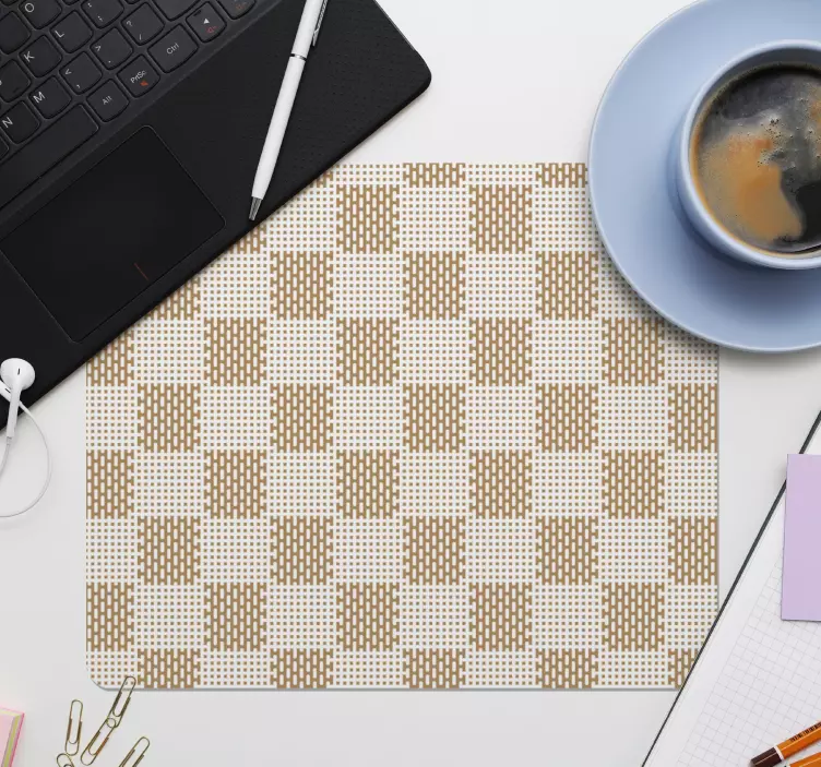Mouse pad com texturas e padrões estilo xadrez elegante - TenStickers