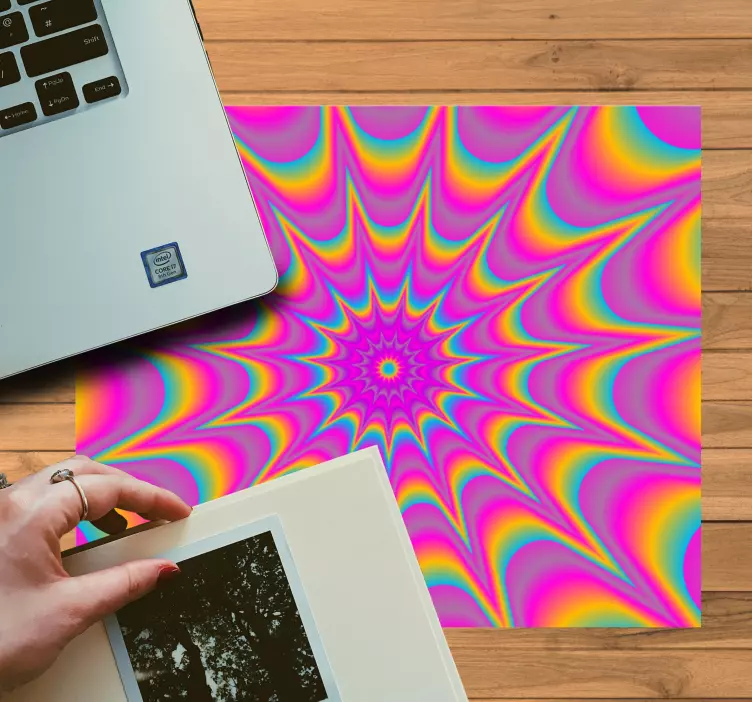 Mouse pad com texturas e padrões explosão colorida espiral - TenStickers