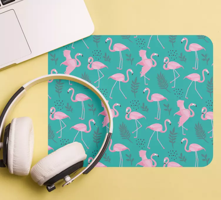 Mouse pad com texturas e padrões flamingo tropical - TenStickers