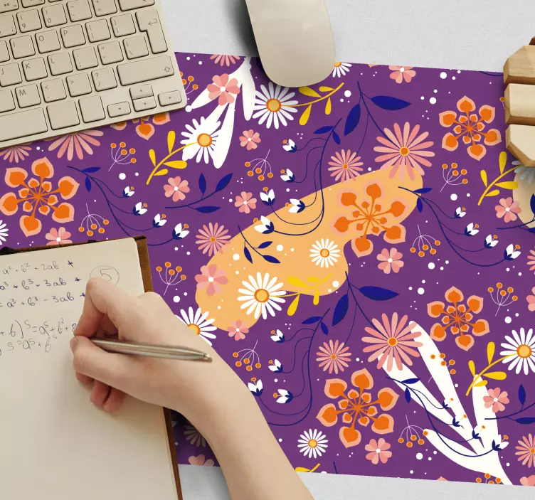 Mouse pad com texturas e padrões florais coloridos - TenStickers