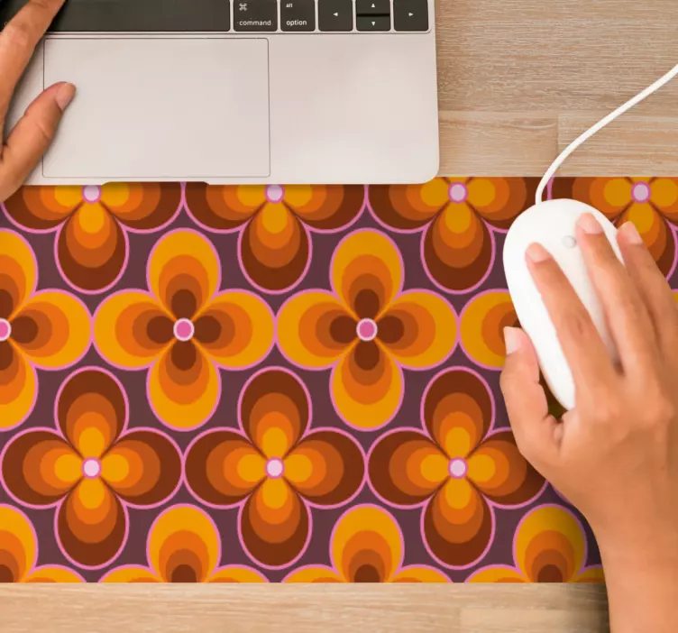 Mouse pad com texturas e padrões floral retrô - TenStickers