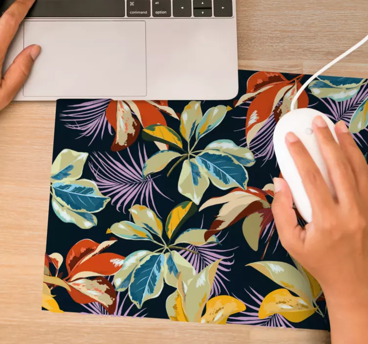 Mouse pad com texturas e padrões floral tropical - TenStickers