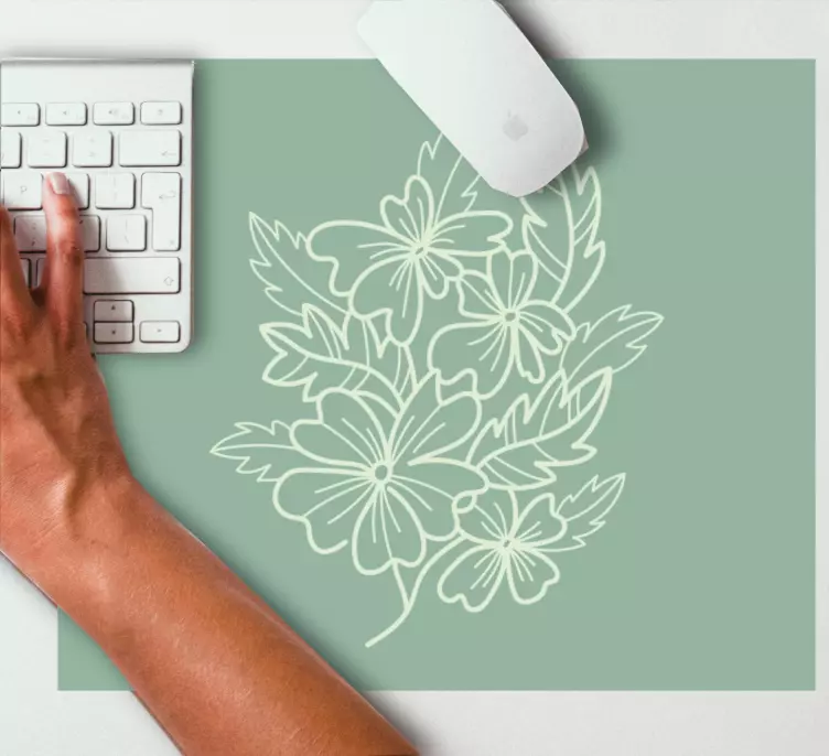 Mouse pad com texturas e padrões folha floral - TenStickers
