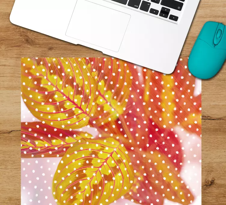 Mouse pad com texturas e padrões folhas coloridas - TenStickers