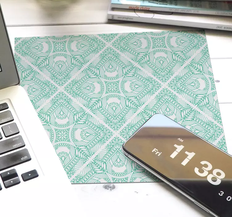 Mouse pad com texturas e padrões folhas geométricas - TenStickers