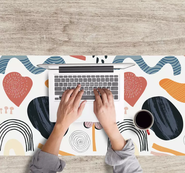 Mouse pad com texturas e padrões formas abstratas orgânicas - TenStickers