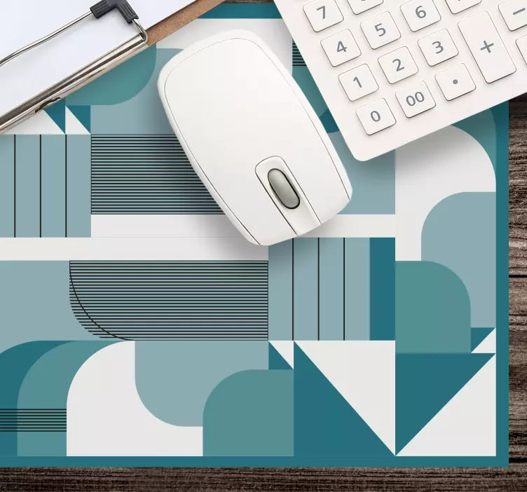 Mouse pad com texturas e padrões formas azuis geométricas - TenStickers