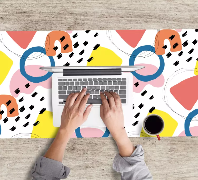 Mouse pad com texturas e padrões formas coloridas abstratas - TenStickers