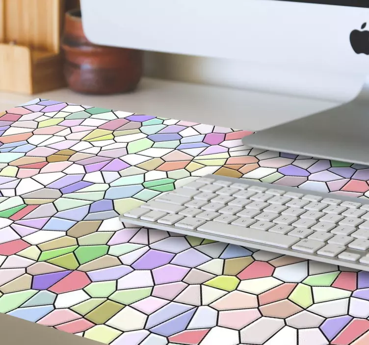 Mouse pad com texturas e padrões formas coloridas em mosaico - TenStickers