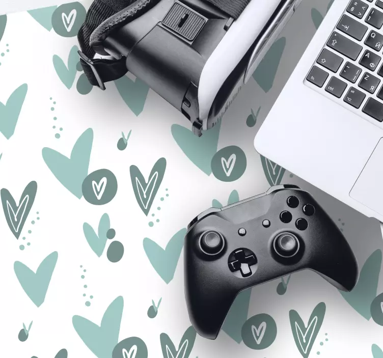 Mouse pad com texturas e padrões formas de coração abstratas - TenStickers