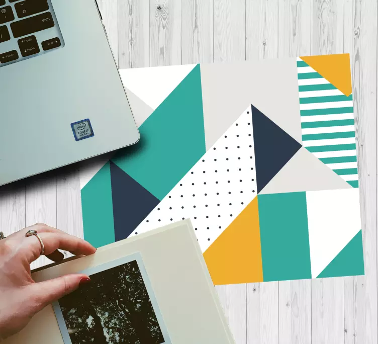 Mouse pad com texturas e padrões jogo de cores geométricas - TenStickers