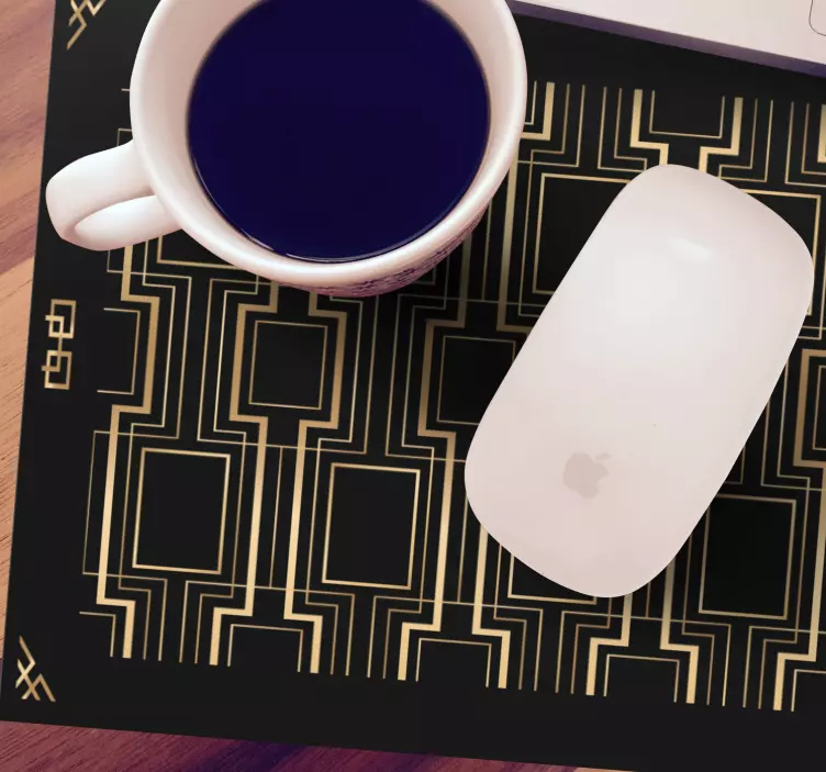 Mouse pad com texturas e padrões linhas geométricas douradas - TenStickers