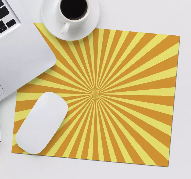 Mouse pad com texturas e padrões listras amarelas radiantes - TenStickers