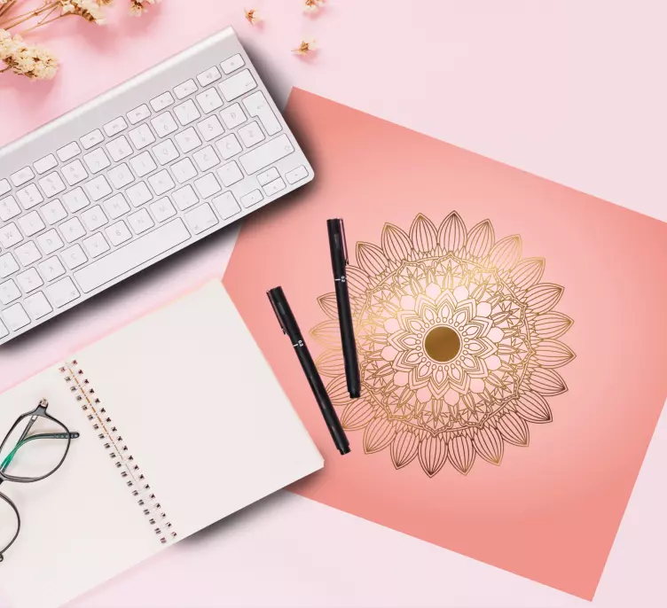 Mouse pad com texturas e padrões mandala floral elegante - TenStickers