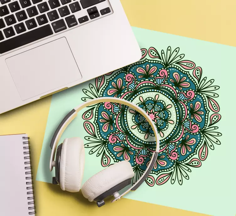 Mouse pad com texturas e padrões mandala floral intricada - TenStickers