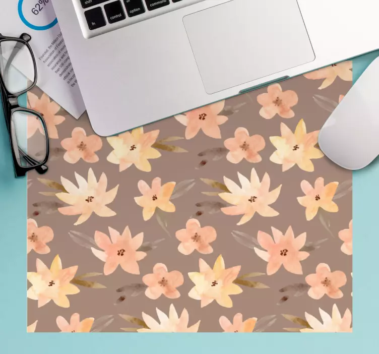 Mouse pad com texturas e padrões mistura floral colorida - TenStickers