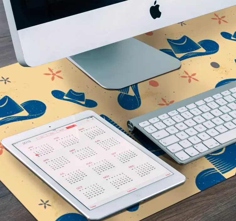 Mouse pad com texturas e padrões motivo de chapéu de cowboy - TenStickers