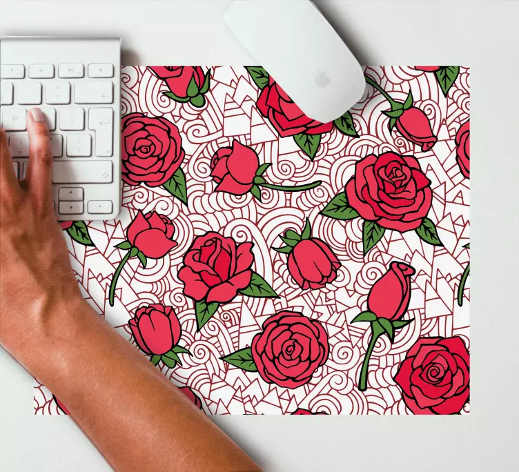 Mouse pad com texturas e padrões motivo flor de rosa - TenStickers