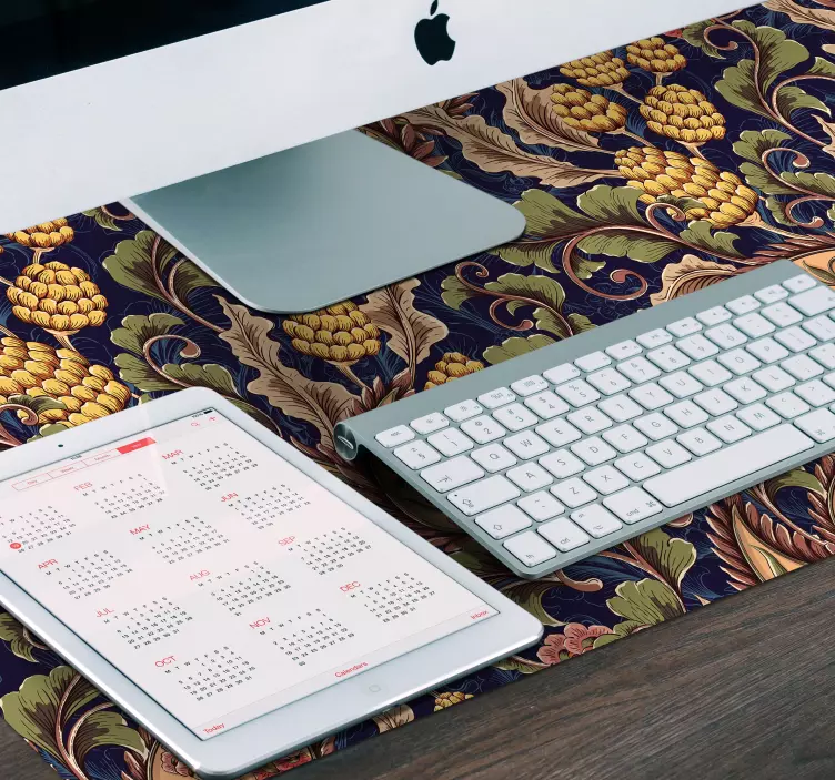 Mouse pad com texturas e padrões motivo floral de videira - TenStickers