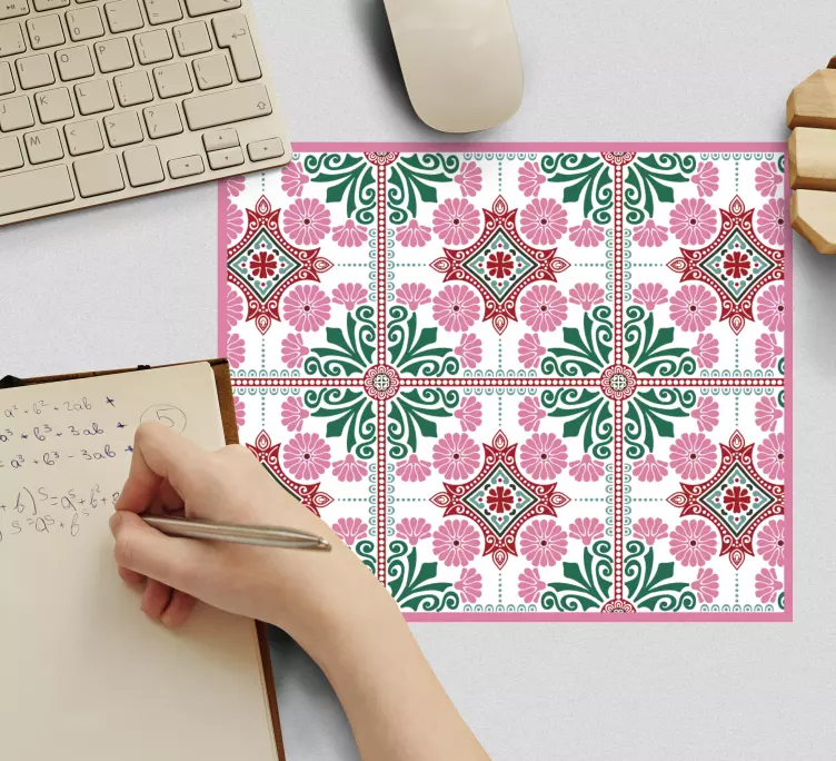 Mouse pad com texturas e padrões motivo geométrico floral - TenStickers