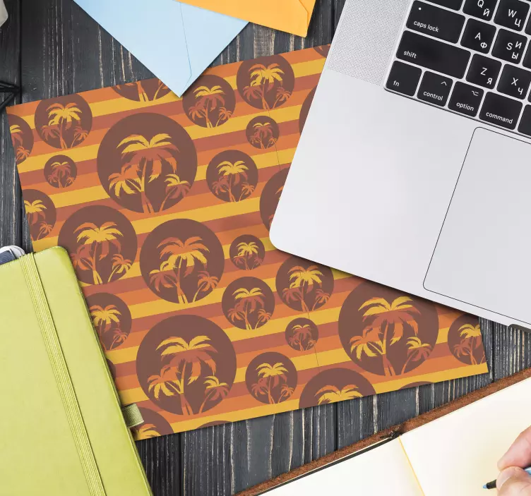 Mouse pad com texturas e padrões motivo retro de palmas - TenStickers