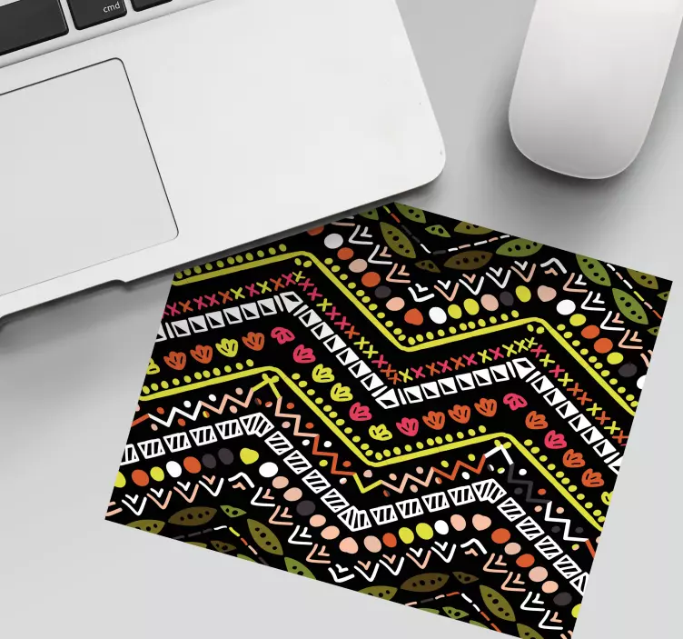 Mouse pad com texturas e padrões motivo zigzag vibrante - TenStickers