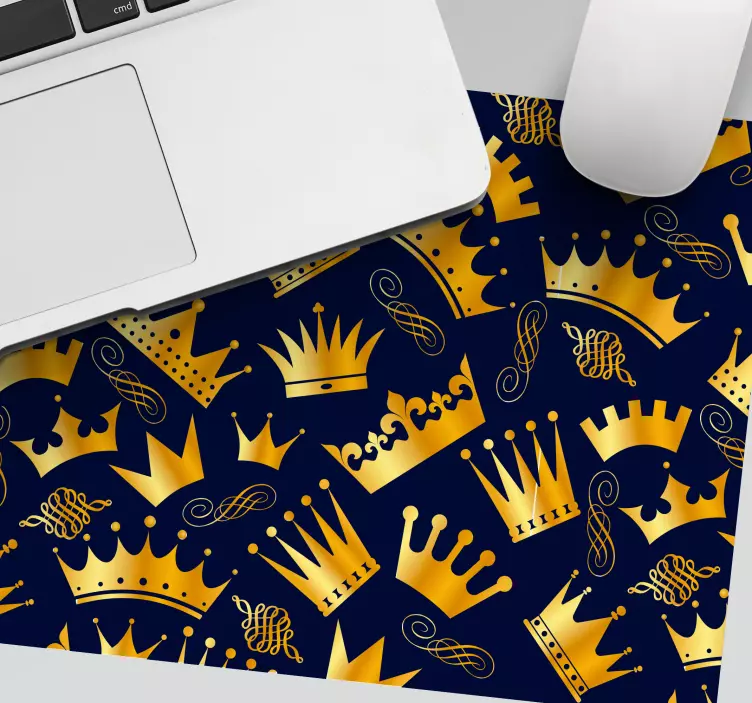 Mouse pad com texturas e padrões motivos de coroa dourada - TenStickers